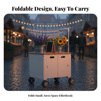 Collapsible Box Trolley Lightweight Foldable Trolley with Table Lid