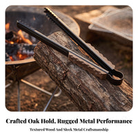 Long Tongs with Wood Handle