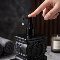 Vintage-Style Soap Dispenser | Embossed, Refill Bottle with Pump, for washroom