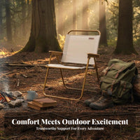 Foldable Design Low-Silhouette Camp Armchair Lightweight Folding Chair Long-Lasting Portable Seat Strong Frame for Picnickers, Beachand Travelers, Fishing, Picnic, Picnics, Beach