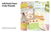 100 Sheets Decorative Cake Design Memo Sheets Portable Dessert Themed Note Pad Great Gift for Students, Crafters, Scrapbooking, School, Home