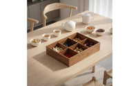 Wooden Storage Divider Box Sturdy Multi-Compartment Wooden Tray Sleek