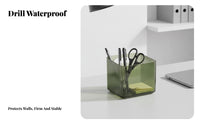 Clear Partitioned Container adaptable Desktop Organizer Space-Saving