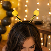 Wings 2-Piece Antenna Headband Transparent Panels for Halloween, Dress-up Party