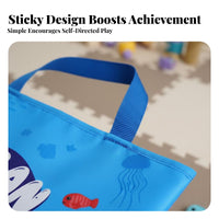 Educational Inspired Cloth Fishing Game Set Develops Hand-Eye Coordination Toddler Fishing Toy Soft & Safe Soft Sea Creature and Stacking Cups Set Parent-Child Interactive for Toddlers, Preschoolers, Babies, Playroom, Floor, Bathtub