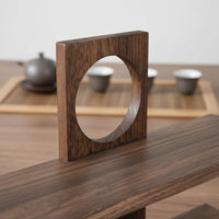 Multi-Tier Tea Set Display Rack Stable Structure Chinese Style Curio Shelf Easy Installation Asymmetrical Desktop Bookshelf for Living Room