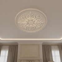 French Design Ceiling Medallion Decorative Pattern Round Ceiling Medallion Interior Decor Paintable Easy Install
