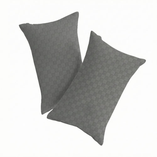 2 Pieces Mini Travel Pillow Curved Checkered Velvet Pillow Ergonomic Design