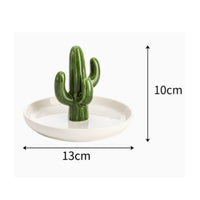 Ceramic Band Holder Botanical Shaped Ceramic Jewelry Tray Glazed Finish