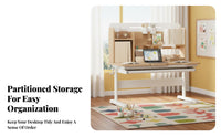 Adjustable Desk and Chair Set Tilting Desktop children's Furniture Ergonomic Design Built-in Storage for schoolwork, Playroom