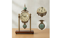 Ornamental Table Clock Decorative Table Clock with Pedestal Classic for Office