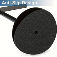 Stainless Steel Standing Toilet Paper Holder, Black, Round, Powder-Coated