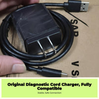OBD2 diagnostic cord, charger main line, power supply adapter, compatible with Launch X431 Pro3s+ V5 model 5, replalternating currentement alternating current power cord for car diagnostic tool, full system diagnosis