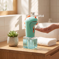 HandsContactless Dinosaur Soap Dispenser Sensor-Activated Automatic Foaming Soap Dispenser Cute Smart for Children, Toddlers, Families, Bathroom, Kitchen, Sink