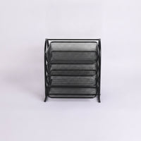 File Tray Rack Four-Tier Desk File Organizer Open-Wire for Study Room, Students