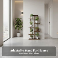European design Multi-Tier A-Frame Stand Floor-Standing Plant Rack Space-Saving Flower Shelf Stable Base for Gardeners, Homeowners, Apartment Dwellers, Living Room, Balcony, Bedroom, Corner Spaces