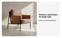 Saddle Armrest Armchair Modern Design Lounge Chair High-Resilience Seat Padding Breathable Textile for Hotel, Coffee Shop
