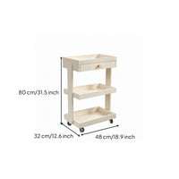 3-Tier Salon Cart with Drawers Wheeled Beauty Salon Cart Mobile Beauty Trolley with Wheels for Beauticians