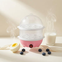 Dry-Charring Protection Double-Layer Egg Cooker Automatic Shutoff Electric Egg Steamer Auto Shut-off Steaming Cooker One-Button