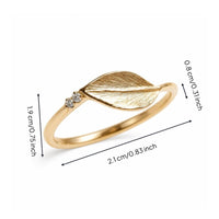 Botanical Design Band Gold-Tone Band with Leaves Nickel Jewelry for Teens, Office