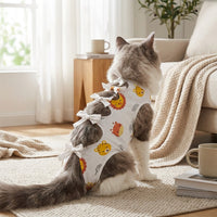 Cat Recovery Suit Post Surgery, Cat Suit with Ties, Anti-Licking Female Cat Recovery Suit, Open Leg Design for After Surgery