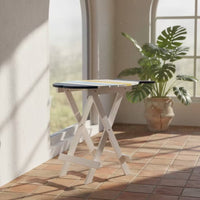 Aquatic-Shaped Folding Table Coastal Furniture Space-Saving for Living Room