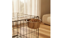 Stainless Steel Dog Food Bowl with Clamp Holder Space-Saving Pet Food Bowl with Clamp Holder Rust-Resistant Feeding Dish Secure for Kennel