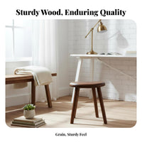 Artisan-Made Walnut Bench Solid Wood Construction Wooden Stool Versatile Use