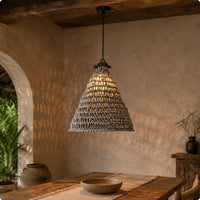 Rope Woven Chandelier Handwoven Rope Lampshade Natural Fiber Look for Guesthouse