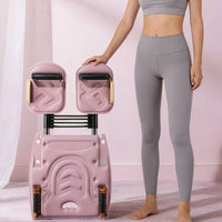 Foldable Pilates Reformer Board Automatic Flex System Pilates Board with Resistance Cords Compact for Fitness Enthusiasts, Small Areas, Living Room