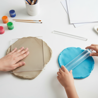 Acrylic Clay Pressing Board and Rolling Pin Set for DIY Clay Modeling