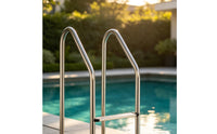 No-Drill Stainless Steel Pool Ladder Polished 2-Step Pool Ladder Stable Long-Lasting