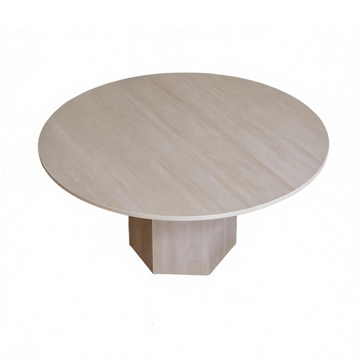 Sintered Stone Top Round Pedestal Table Modern Minimalist Design Pedestal Coffee Table French-Inspired Household Furniture Small Apartment suitable for for residents, Interior Designers, Families with Children, Living Room, Lounge Area, Office