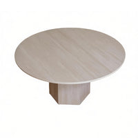 Sintered Stone Top Round Pedestal Table Modern Minimalist Design Pedestal Coffee Table French-Inspired Household Furniture Small Apartment suitable for for residents, Interior Designers, Families with Children, Living Room, Lounge Area, Office