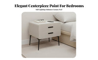 Single-Drawer End Table Cream aesthetic Nightstand Rounded Corners for Students