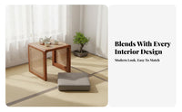 Rattan Cube Stool Versatile Multi-Purpose Low Seat Handmade Look for Living Room