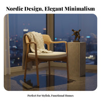 Woven rearrest Armchair Nordic design Home Seating sturdy Wood Frame Light Luxury Design for Homeowners, Reception Area, Office