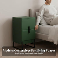 Curved Single-Drawer End Table custom-crafted visual design aesthetic Nightstand Spacious Storage
