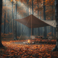 4 Pieces Wood Grain Tarp Pole Rust-Resistant 28 Mm Canopy Support Pole Easy to Carry Camping Gear for Outdoor Shade