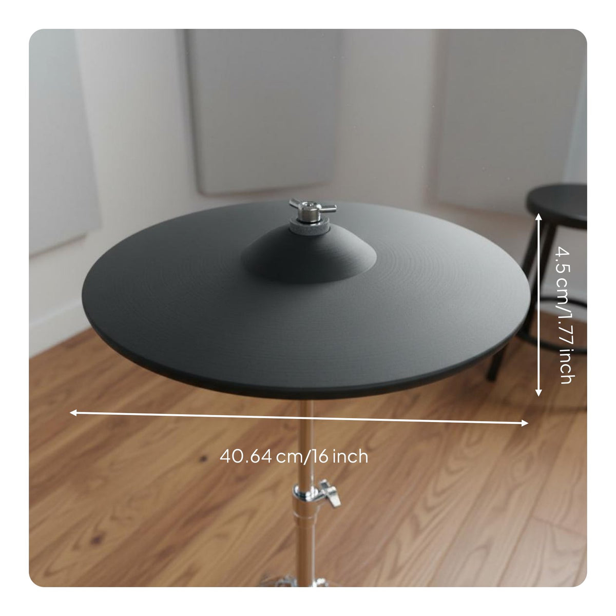 Electronic Ride Crash Cymbal Realistic Swing Electronic Drum Cymbal Pad Plug-and-Play