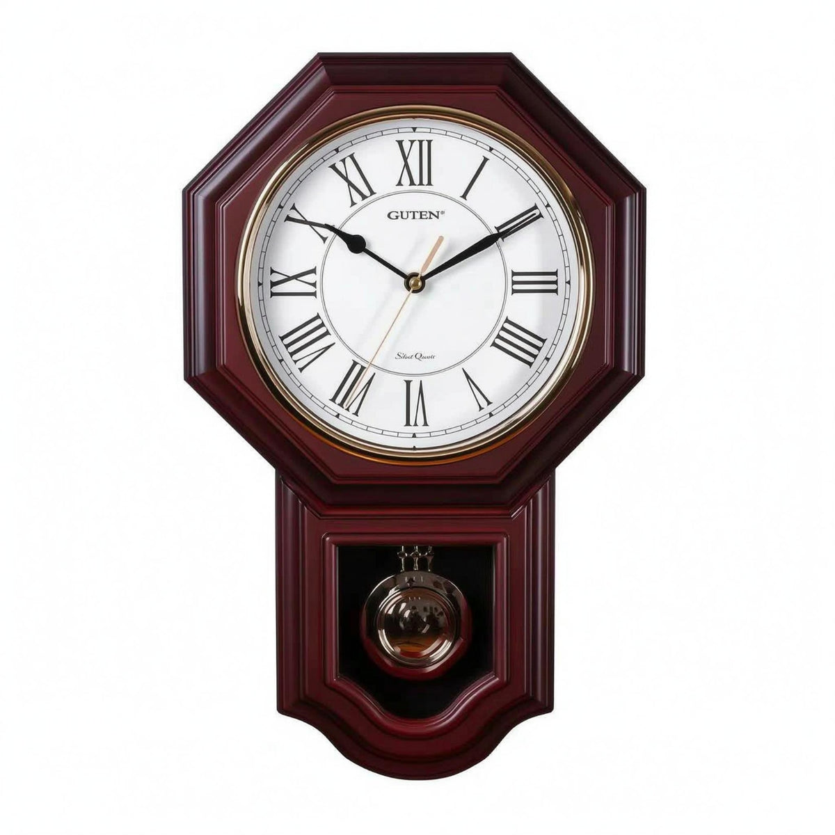 Roman Numerals Chinese-Style Wall Clock Resin Body Antique Wall Clock Hush-Quiet Movement Home Decor Vintage for Office