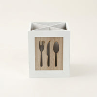 Wooden Pen Holder for Desk, Rectangular Pencil Office Organizer, Desktop Storage for Bedroom Modern Minimalist MDF Tidy