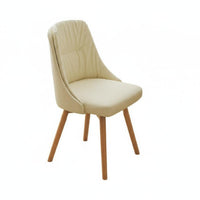 Upholstered contoureddspine support Chair Minimalist design Armless Wooden Chair for Bedroom