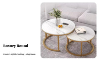 2 Pieces Round Nesting Table Set Modern Minimalist Cylindrical Nesting Stands Light Luxury modern designSaving for Small areas