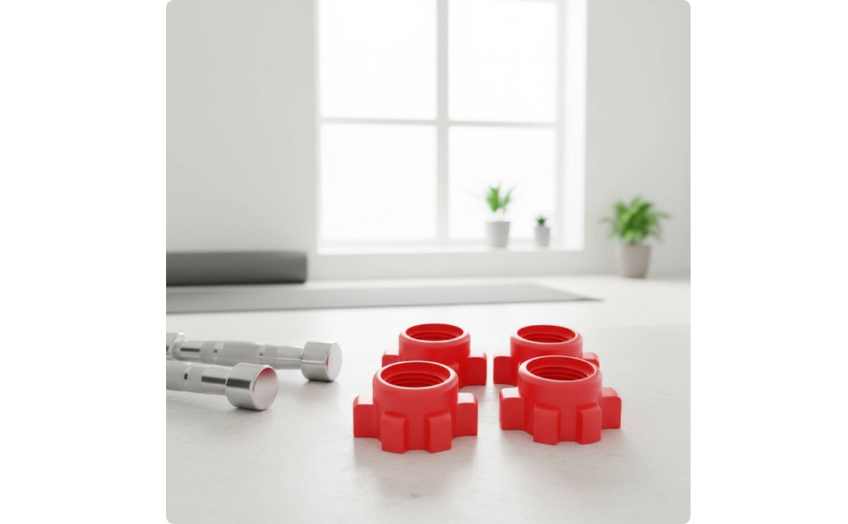 4 Pieces Dumbbell Locking Nut Replacement Dumbbell Nut with Edge Tool Spinlocks  for Weightlifters