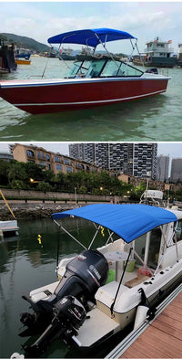 游艇遮阳篷6弯管横梁支撑腈纶布料船用易收缩防雨遮阳篷尺寸可定