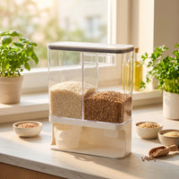 Space-Saving Dry Food Dispenser Clear Wall Mounted Dispenser Transparent Storage Container with Cup Airtight for Kitchen
