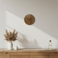Round Wooden Wall Timepiece Minimalist Wood Wall Timepiece Slim Markers
