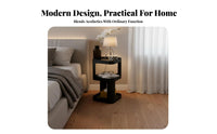 C-Shaped End Table Minimalist design Nightstand Rounded Corners for Home Office