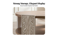 2-Door Floor Cabinet French Design Distressed 2-Door Cabinet Vintage Inspired Carved Ornamentation for Homeowners, Hallmanner